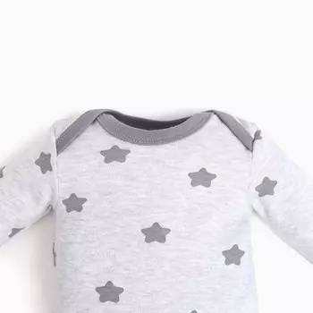 Комбинезон детский, серый, звёздочки, рост 68 см