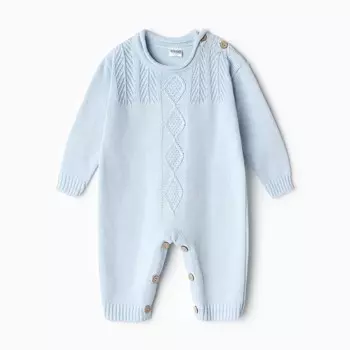 Комбинезон детский вязаный MINAKU, рост 68-74, цвет голубой