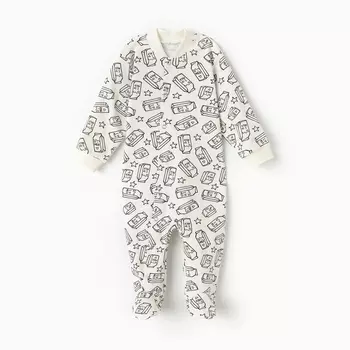 Комбинезон детский закрытые ножки, цвет белый/молоко, рост 74 см