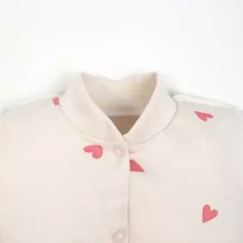 Комбинезон для девочки, цвет белый/сердечки, рост 74-80 см