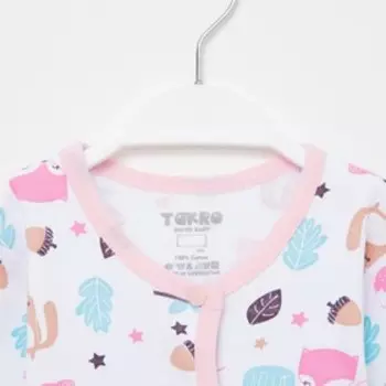 Комбинезон для девочки, цвет белый/животные, рост 68-74 см