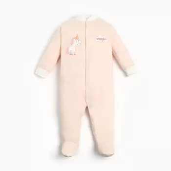 Комбинезон для девочки, цвет розовый/единорог, рост 68 см