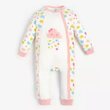 Комбинезон для девочки, цвет розовый/облачко, рост 62 см