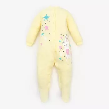 Комбинезон для девочки, цвет жёлтый/зайчик, рост 62 см