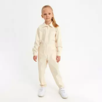 Комбинезон для девочки MINAKU: Casual collection KIDS, бежевый, рост 140 см