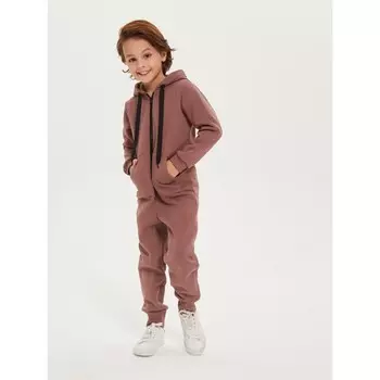 Комбинезон для девочки с капюшоном, рост 122 см, цвет мокко