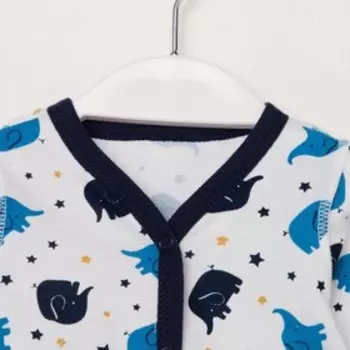 Комбинезон для мальчика, цвет белый/синий, рост 50