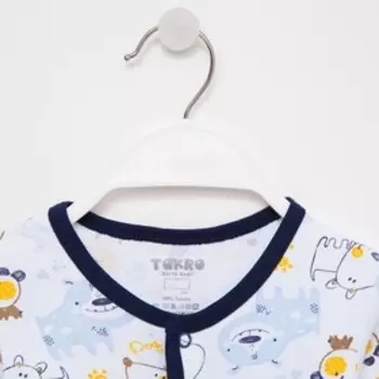 Комбинезон для мальчика, цвет белый/собачки, рост 68-74 см