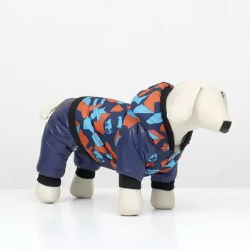 Комбинезон для собак «Камуфляж», на меховом подкладе, размер S (ДС 27, ОШ 26, ОГ 36 см)