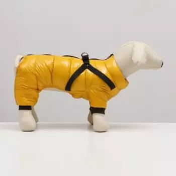 Комбинезон для собак со шлейкой «Моден», размер 14 (ДС 32, ОГ 42, ОШ 31 см), жёлтый