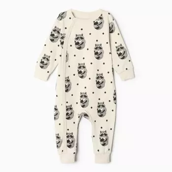 Комбинезон «Енот» Крошка Я, цвет белый, рост 74-80 см