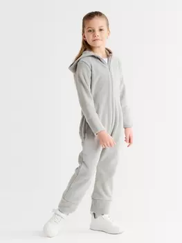 Комбинезон флисовый детский MINAKU: Fleece Soft, серый, рост 110 см