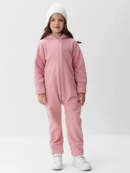 Комбинезон флисовый детский MINAKU: Fleece Soft, розовый, рост 98 см