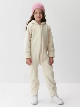 Комбинезон флисовый детский MINAKU: Fleece Soft, бежевый, рост 116 см