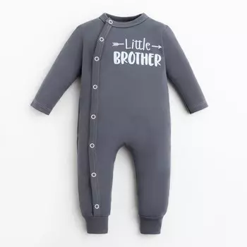 Комбинезон Крошка Я "Brother", рост 86-92 см, цвет тёмно-серый