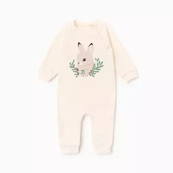 Комбинезон Крошка Я "Christmas", рост 74-80 см, молочный