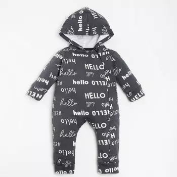 Комбинезон Крошка Я "Dogs", рост 62-68 см, цвет серый