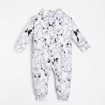 Комбинезон Крошка Я "Dogs", рост 74-80 см, цвет белый