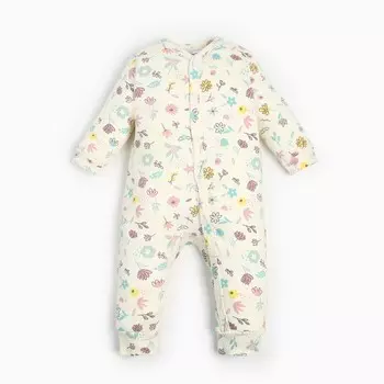 Комбинезон Крошка Я Flower, рост 62-68 см, бежевый