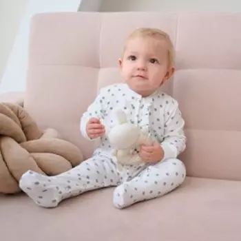 Комбинезон Крошка Я «Горошек», цвет белый, рост 80-86 см