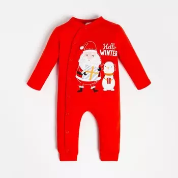 Комбинезон Крошка Я "Happy winter", рост 80-86 см, красный