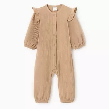 Комбинезон Крошка Я Муслин,р. 80-86, бежевый