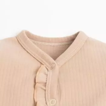 Комбинезон Крошка Я с рюшей, молочный, рост 68-74 см