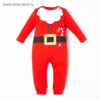 Комбинезон Крошка Я "Санта", рост 80-86 см, красный