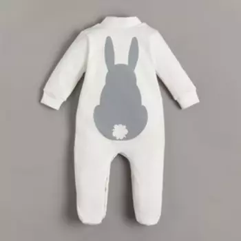Комбинезон Крошка Я "Заяц", белый, рост 62-68 см