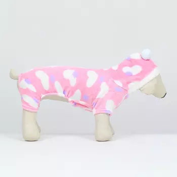 Комбинезон «Любовь» с капюшоном, размер L (ДС 35 см, ОГ 45 см, ОШ 35 см), розовый