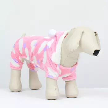 Комбинезон «Любовь» с капюшоном, размер S (ДС 25 см, ОГ 35 см, ОШ 25 см), розовый