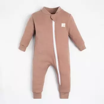 Комбинезон на молнии Крошка Я BASIC LINE, рост 80-86 см, коричневый