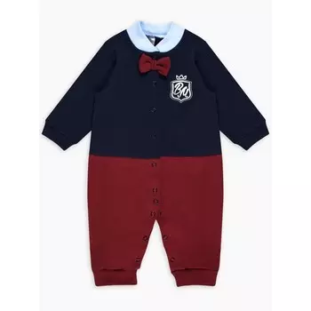 Комбинезон с бабочкой «Маленький джентельмен», рост 92 см, цвет бордовый-синий