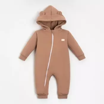 Комбинезон с капюшоном Крошка, Я BASIC LINE, рост 86-92 см, коричневый