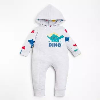 Комбинезон с капюшоном Крошка Я "Dino", рост 80-86 см, цвет серый