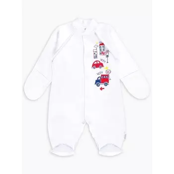 Комбинезон с закрытыми ручками Beep-Beep, рост 62 см, цвет белый