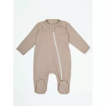 Комбинезон слип детский Amarobaby Fashion, на молнии, рост 56, цвет бежевый