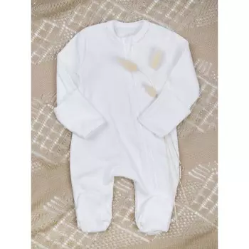 Комбинезон слип детский Amarobaby Fashion, на молнии, рост 62, цвет молочный