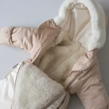 Комбинезон-трансформер «Ёжик на сноуборде» зимний, рост 68-80 см, цвет бежевый