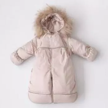 Комбинезон-трансформер «Орсетто», с опушкой и отворотами, рост 68-80 см., цвет капучино