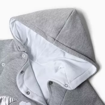 Комбинезон утепленный, цвет серый, рост 56 см