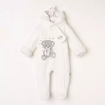 Комбинезон утеплённый, цвет молочный, рост 74 см