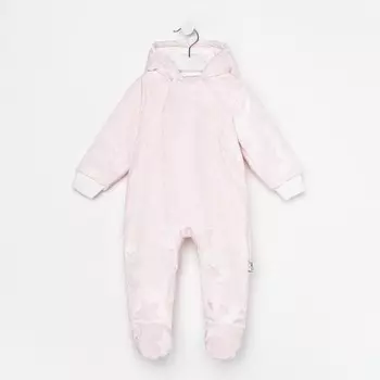 Комбинезон утеплённый для девочки, цвет розовый, рост 56