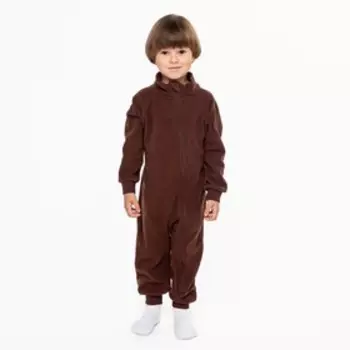 Комбинезон детский, воротник-стойка, коричневый, рост 104-110 см