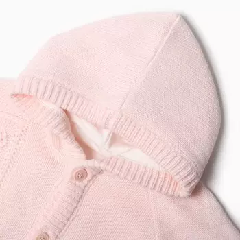 Комбинезон вязаный, цвет розовый, рост 74 см