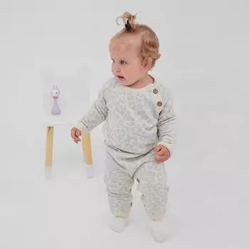 Комбинезон вязаный Крошка Я Leo Baby рост 62-68 см, серый