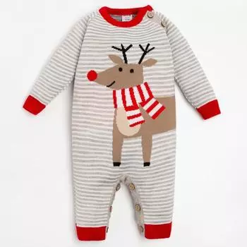 Комбинезон вязаный Крошка Я "Олень" рост 62-68 см