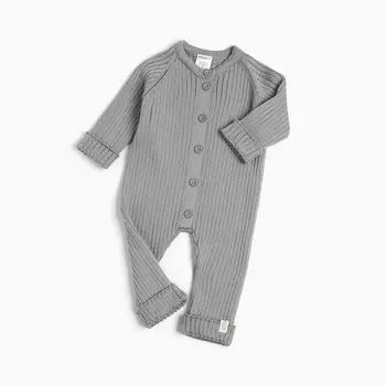 Комбинезон вязаный Крошка Я, рост 74-80, серый