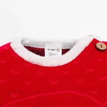 Комбинезон вязаный Крошка Я «Санта», рост 74-80 см, красный