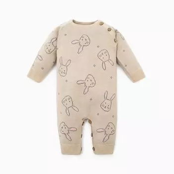 Комбинезон вязаный Крошка Я «Зайчики», рост 74-80 см